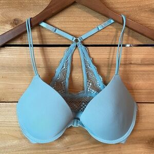 Light Blue Lace Racerback Bra